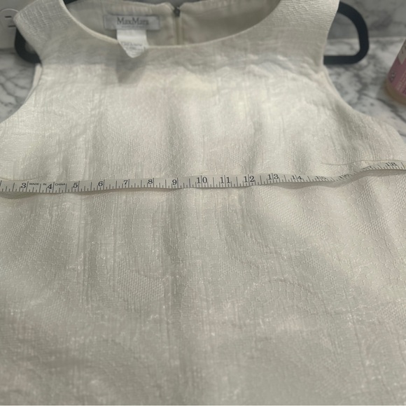 MaxMara White Sleeveless Mock Neck Sheath Dress - Picture 7 of 8